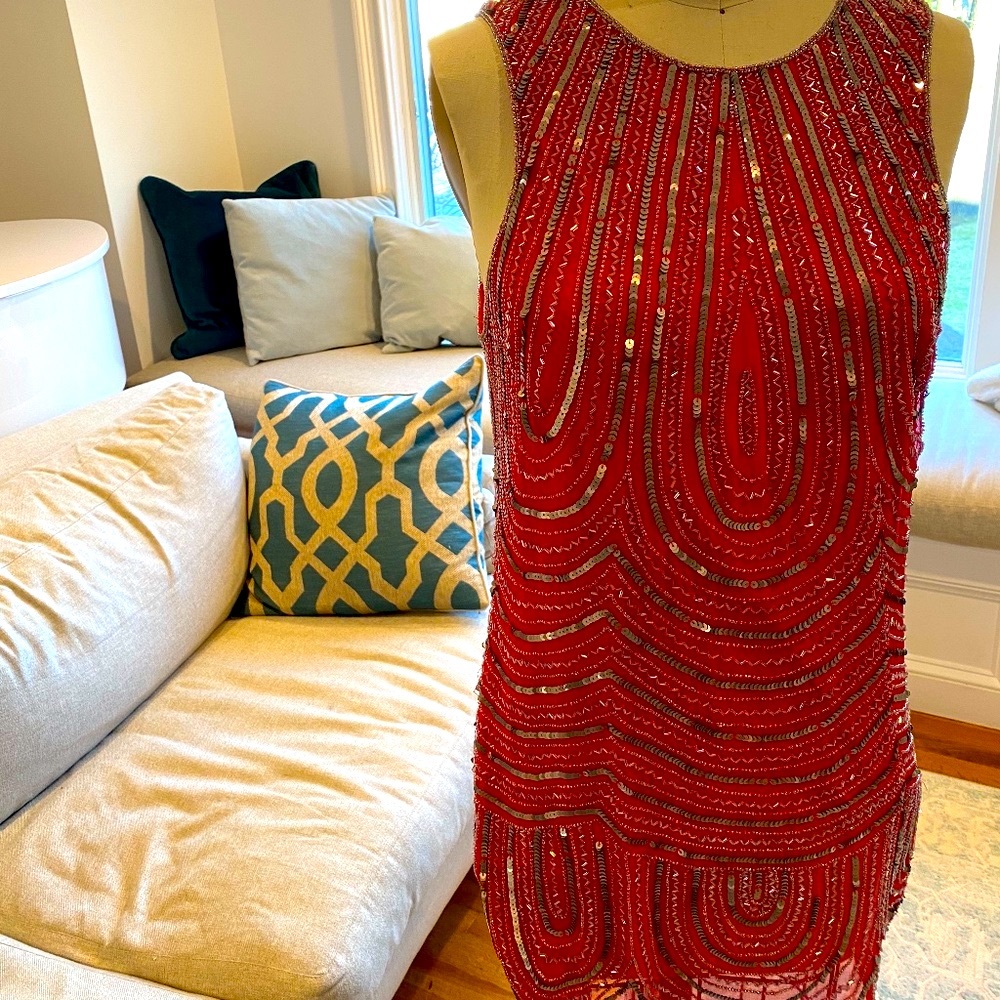 Parker Pink Sequined Cocktail Dress